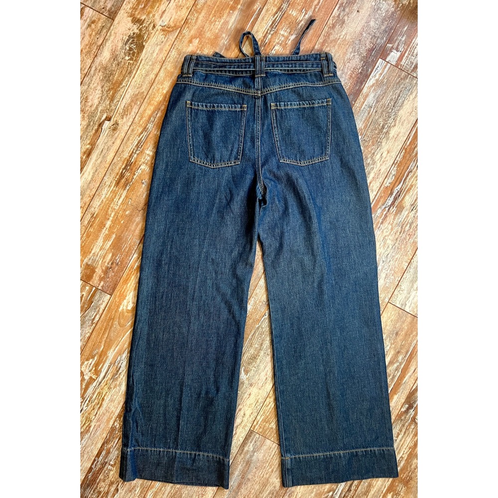 Cabi Beau‎ Jean Indigo Blue Wide Leg Paperbag Waist Denim Pants Size 8R NEW - Picture 4 of 10